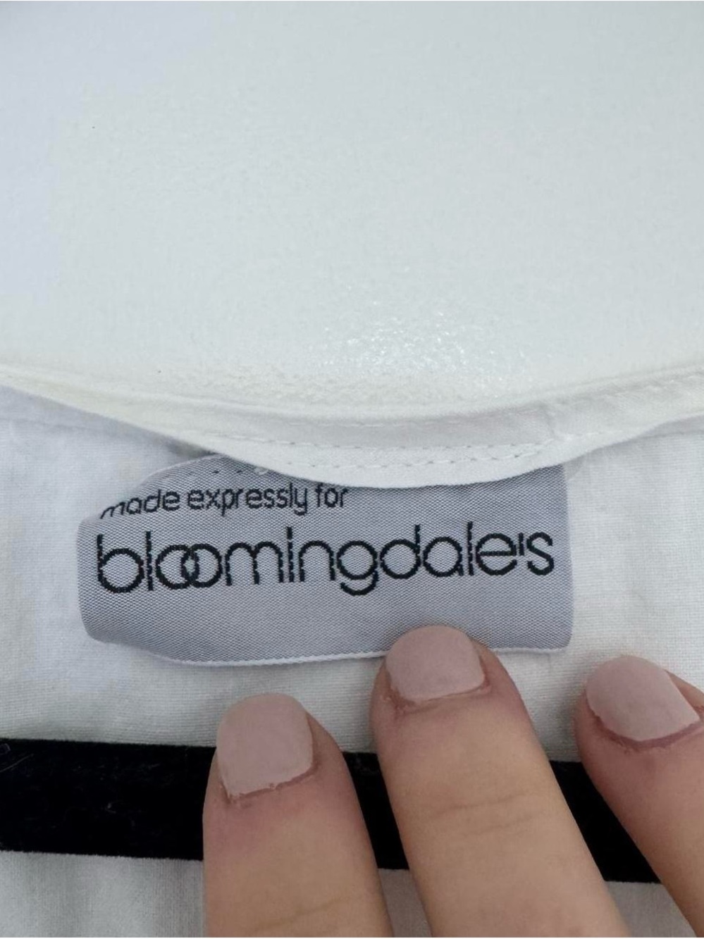 Vintage Bloomingdales White cotton drop waist dress with pleated detail - Picture 6 of 8